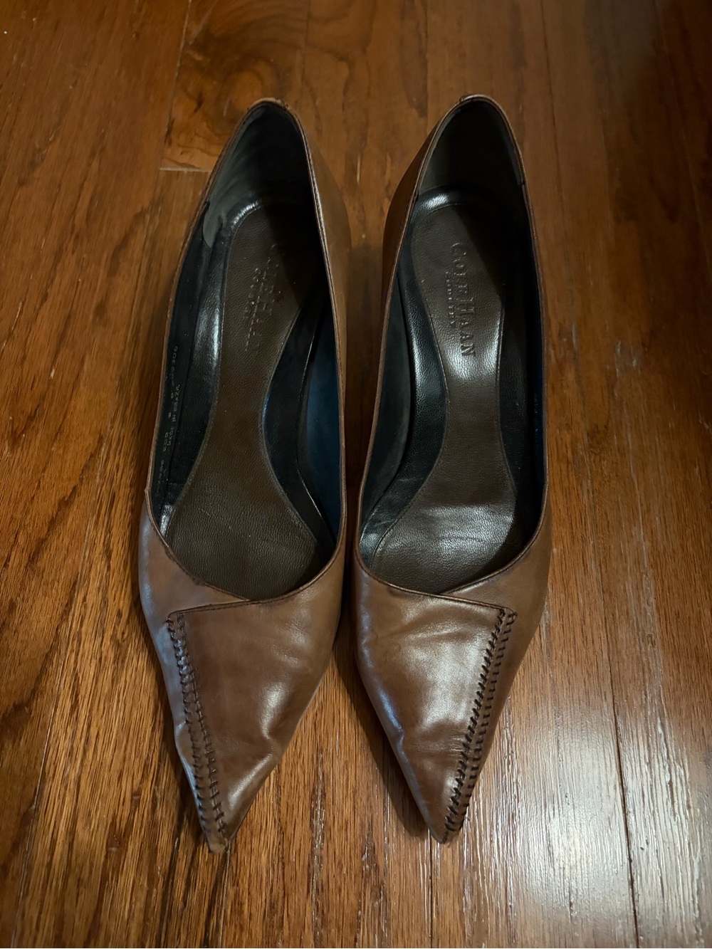 Cole Haan Brown Leather Pointed Toe Heels